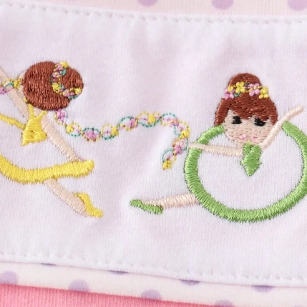 Boutique Baby Girls Embroidered Ballerina Short Sleeve Romper Jumpsuit